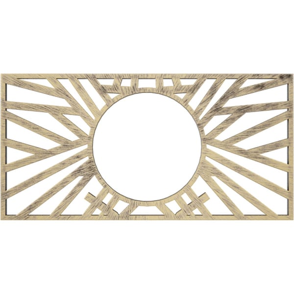 Ekena Millwork Hoover Architectural Grade PVC Pierced Medallion, 28"W x 14"H x 10 3/8"ID x 3/4"P, Pale Gold CMPP28X14HOAPG - main